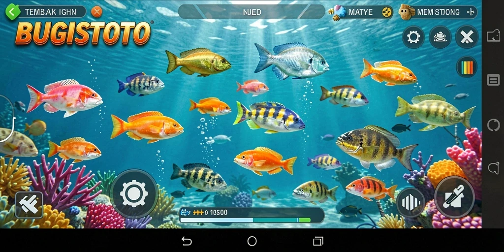 Gameplay seru di BUGISTOTO saat menembak ikan.