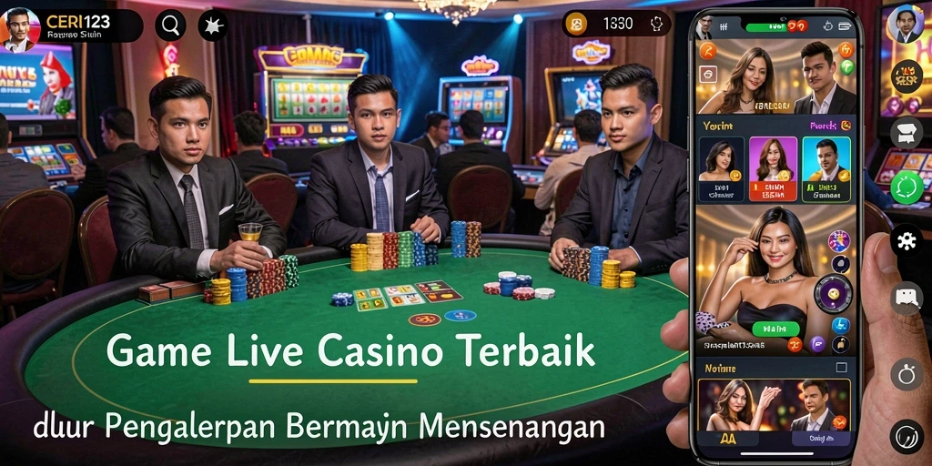 Screenshot gameplay CERI123 menampilkan dealer dan interaksi pemain yang interaktif.