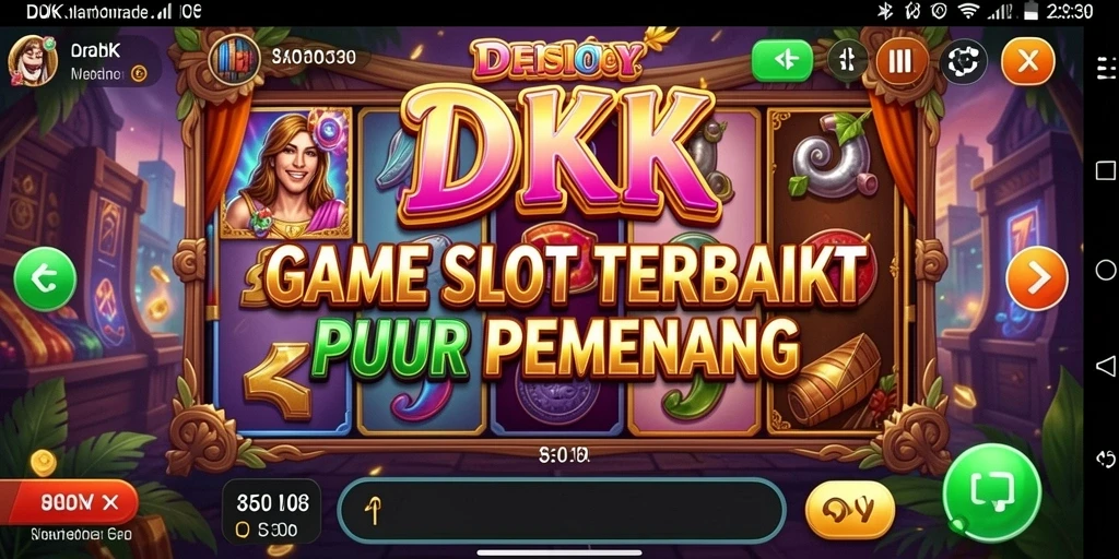 Screenshot gameplay DKK menampilkan gulungan Slot yang penuh warna.