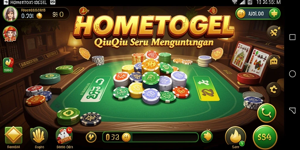 Tampilan gameplay seru HOMETOGEL dalam permainan QiuQiu.
