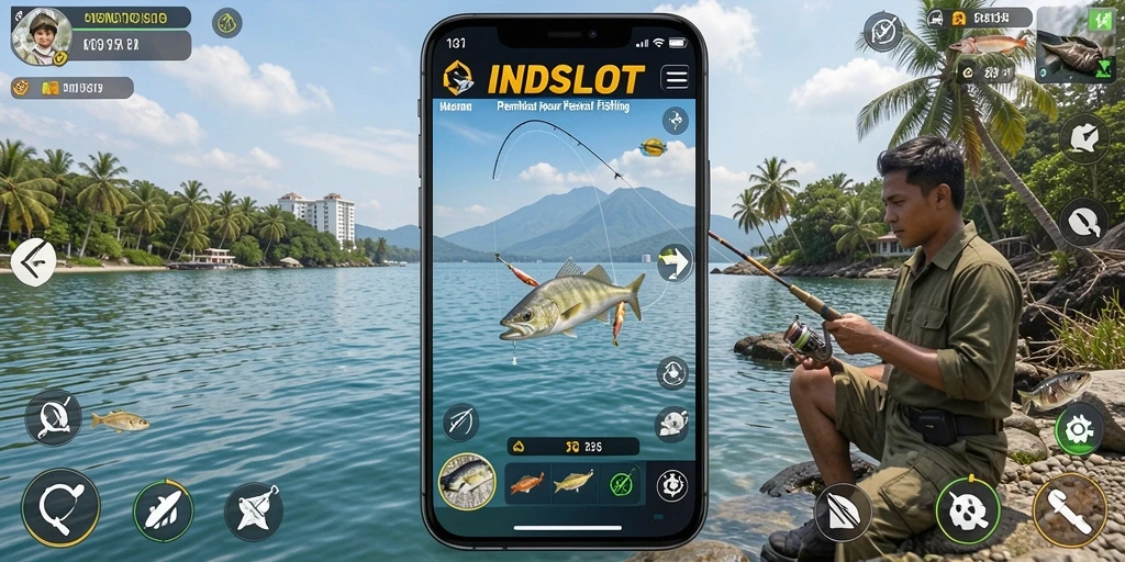 Gameplay mendebarkan saat menangkap ikan di INDSLOT.