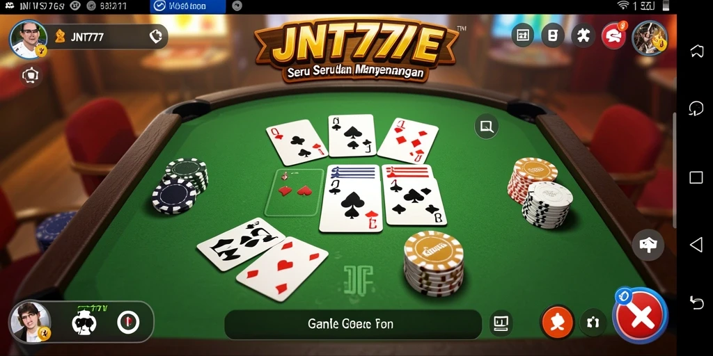 Tampilan gameplay seru dari aplikasi Gaple JNT777.