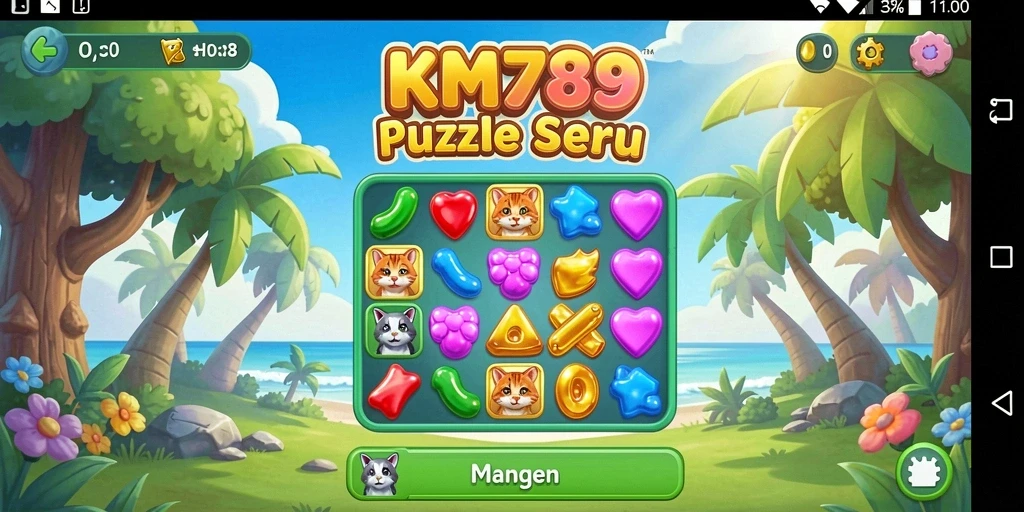 Tampilan gameplay seru dan penuh warna dari KM789.