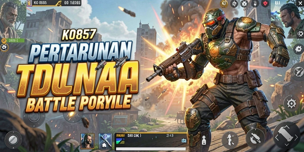 Tangkapan layar gameplay menegangkan dari KO857 Battle Royale.