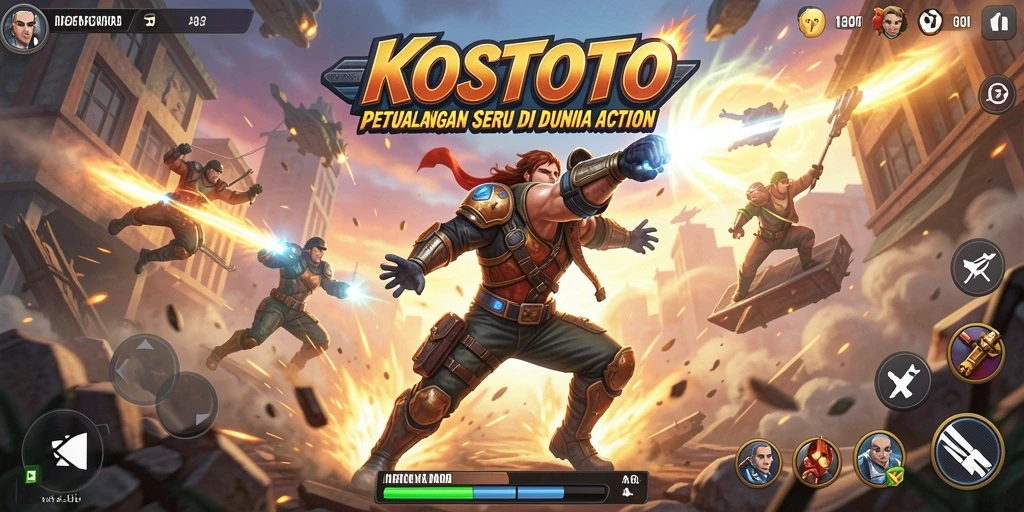 Gameplay mendebarkan di KOSTOTO dengan pertarungan intens.