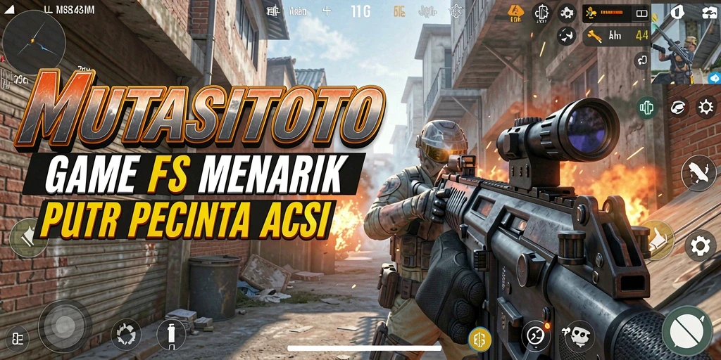 Tangkapan layar menunjukkan aksi tembak-menembak dalam MUTASITOTO.