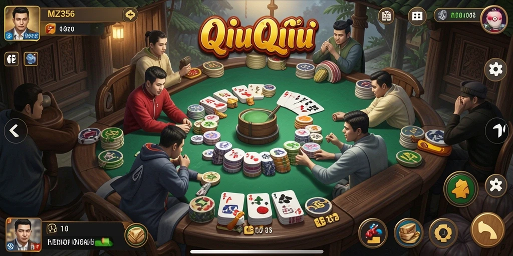 Tampilan permainan QiuQiu yang seru dan penuh warna.