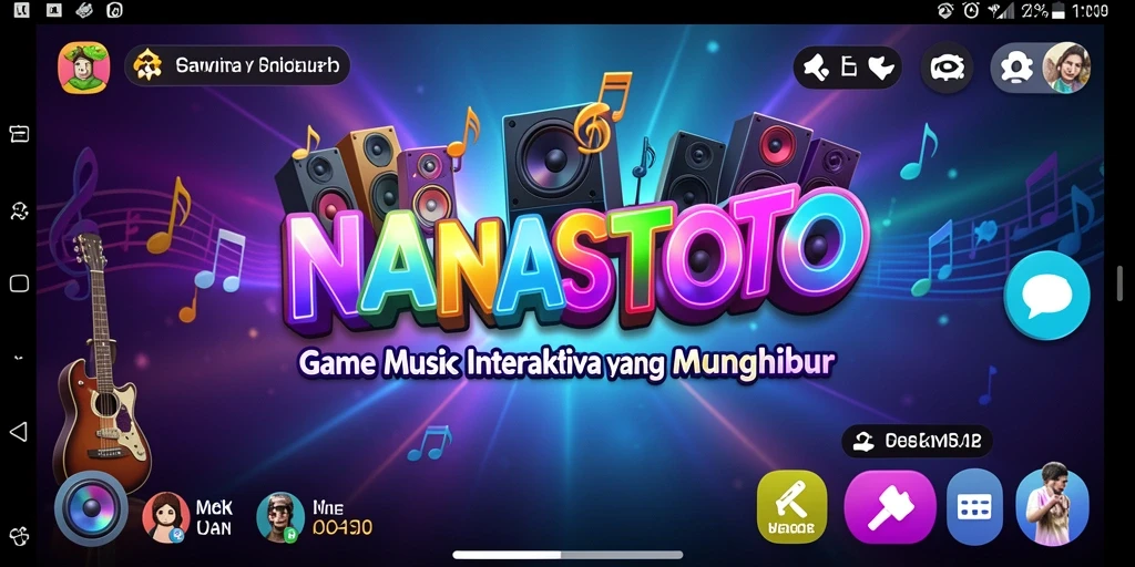 Tampilan gameplay NANASTOTO dengan berbagai mode musik interaktif.