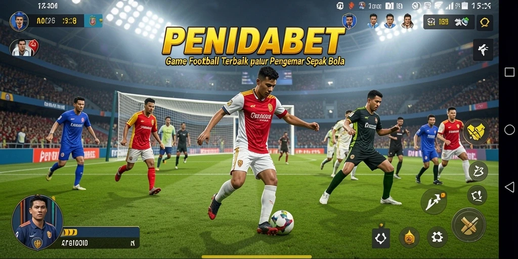 Tampilan gameplay PENIDABET yang penuh aksi dan strategi sepak bola.