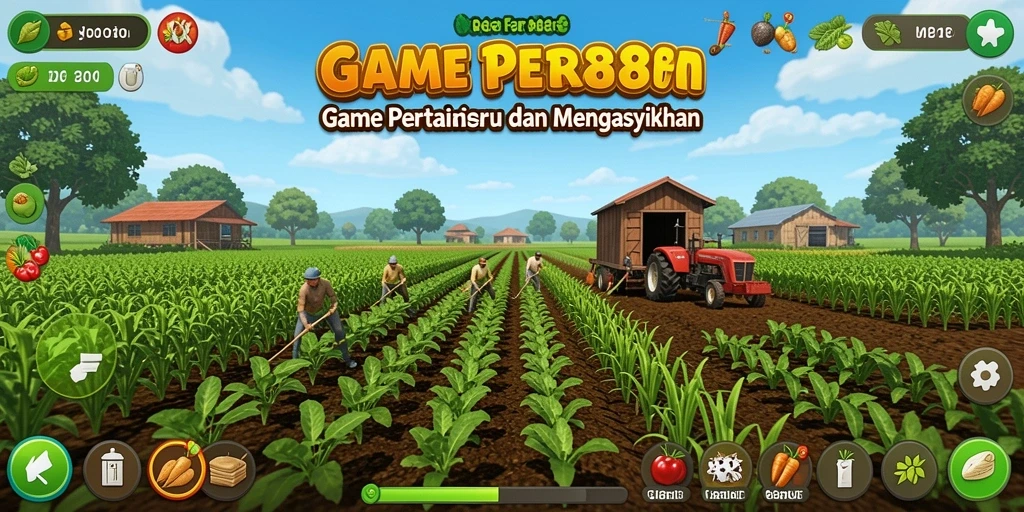 Screenshot gameplay RAFA88 menampilkan suasana pertanian yang cerah dan menarik.
