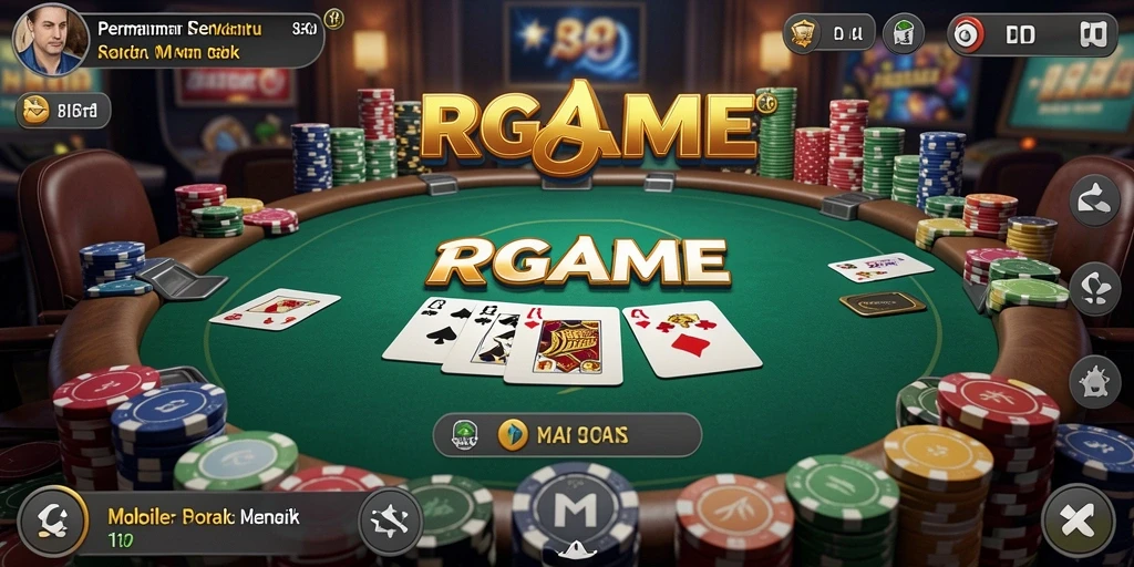 Tampilan screenshot RPGAME menunjukkan pemain poker yang sedang bersaing di meja.