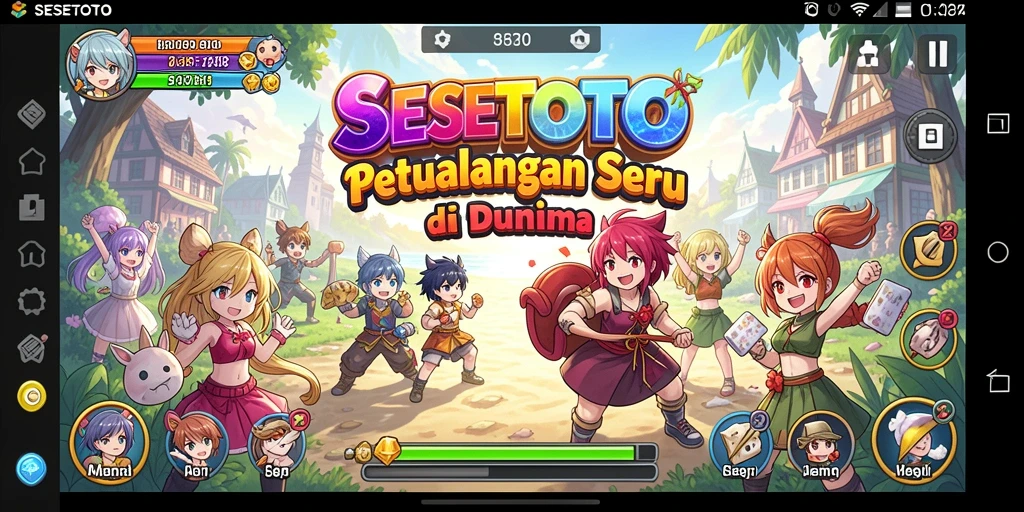 Screenshot SESETOTO menampilkan karakter Anime dalam aksi seru.