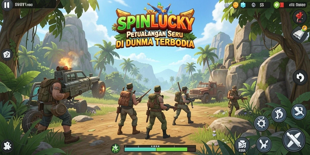 Screenshot utama SPINLUCKY menampilkan gameplay Open World yang interaktif.