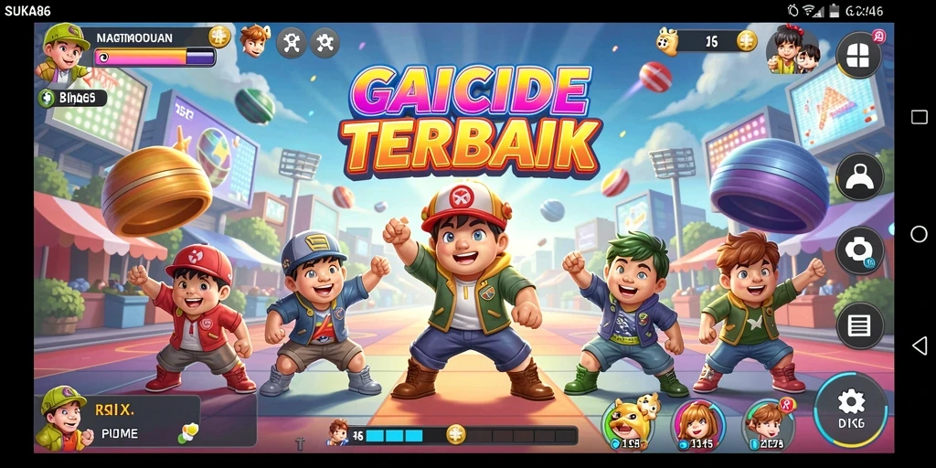 Tampilan gameplay <strong>SUKA86</strong> dengan aksinya yang penuh warna dan dinamis.
