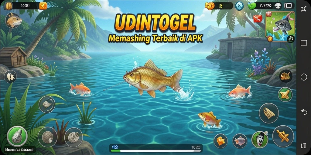 Tampilan gameplay memancing yang seru dan mendebarkan di UDINTOGEL.