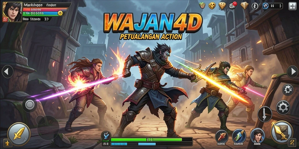 Tampilan seru pertempuran dalam WAJAN4D yang mendebarkan.